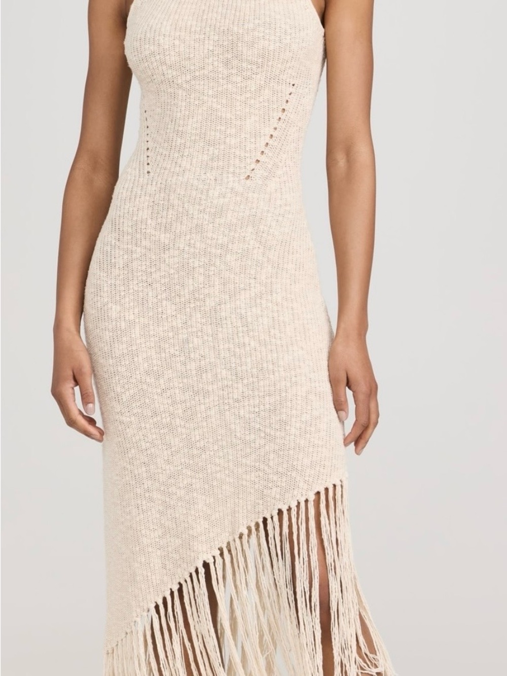 Rails Cream Sleeveless Fringe Midi Dress